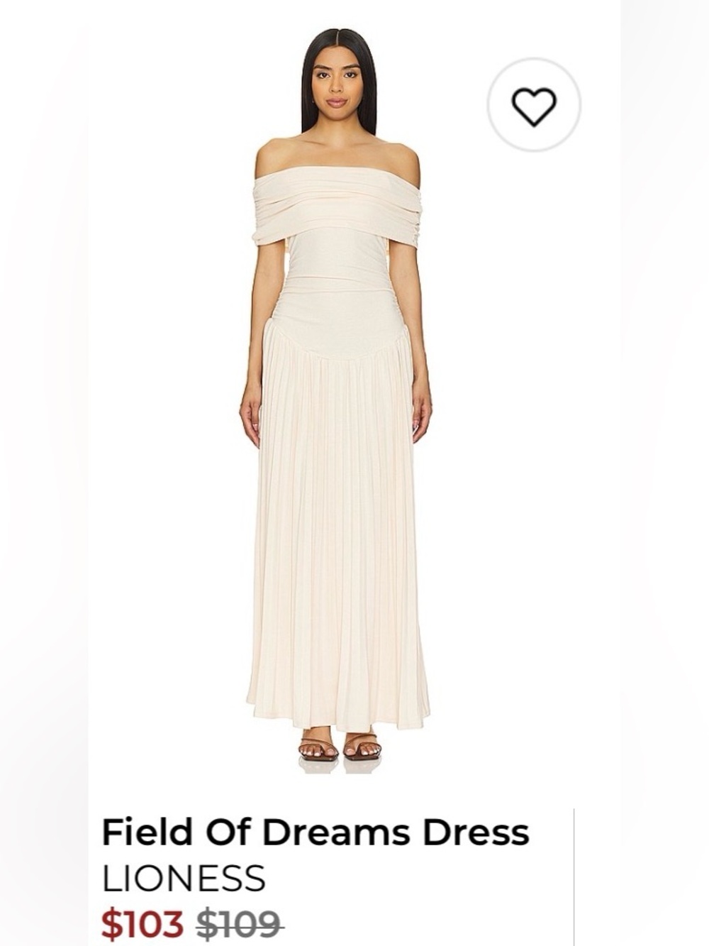 NWT Revolve Dress - Lioness Off-Shoulder Field of Dreams Maxi in Oatmeal
